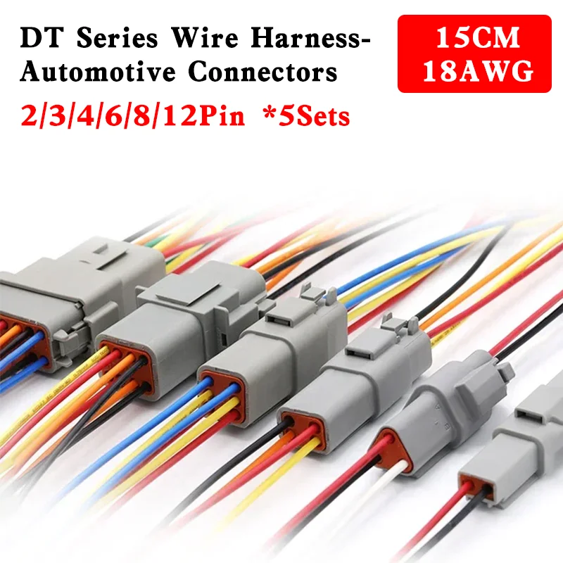 5 компл. Автомобильный Электрический штекер Deutsch DT Connector 2 3 4 6 8 12Pin