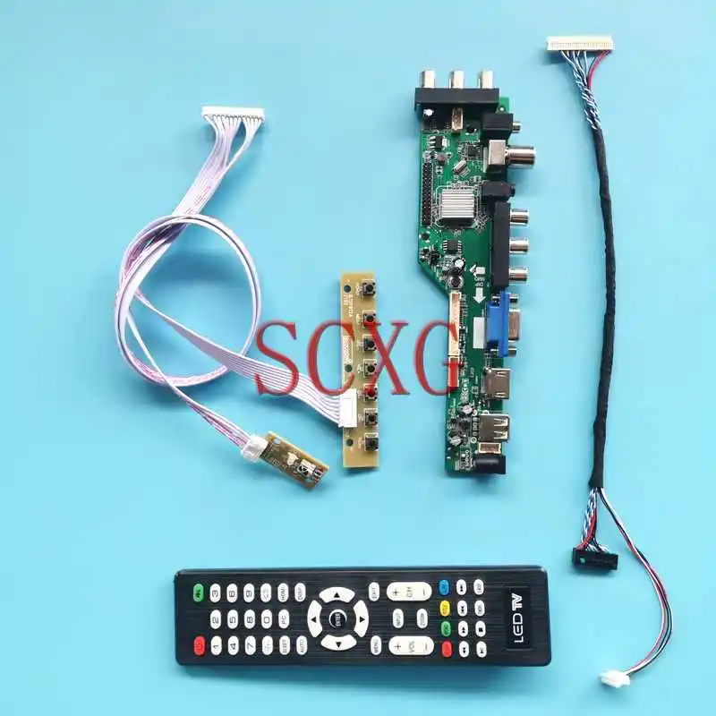 

DVB LCD Monitor Matrix Controller Board Fit HSD110PFW1 HSD110PHW1 HDMI-Compatible VGA USB AV RF LVDS 30 Pin DIY Kit 1366*768 11"