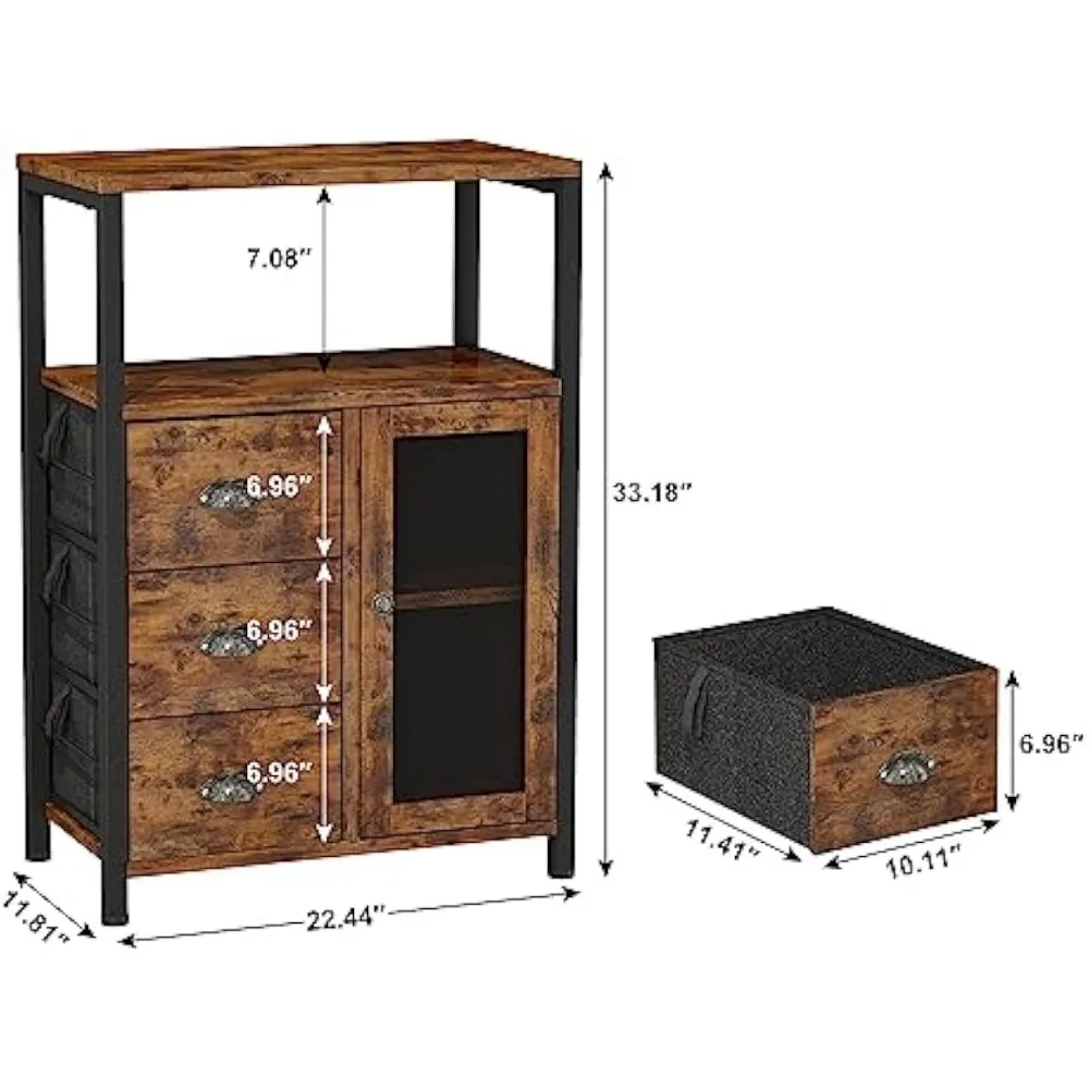 Шкаф для хранения органайзер с 3 съемными ящиками и 1 дверью промышленный