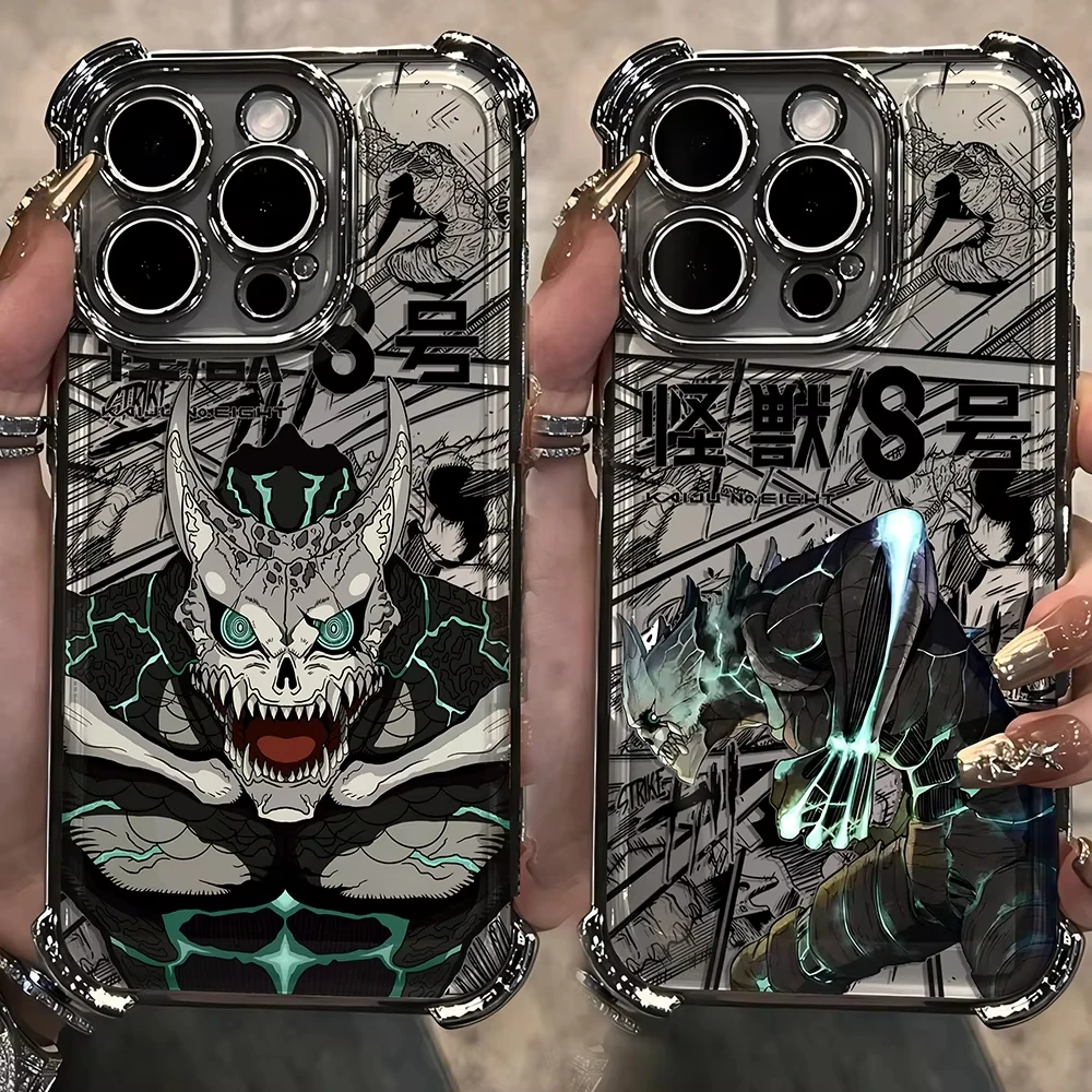 Фото Чехол для телефона Anime Kaiju No 8 Kafka для iPhone 16 e 15 14 13 12 11 Pro Max XS X XR Plus Mini SE 2020 2022 Plating Coque Funda №1