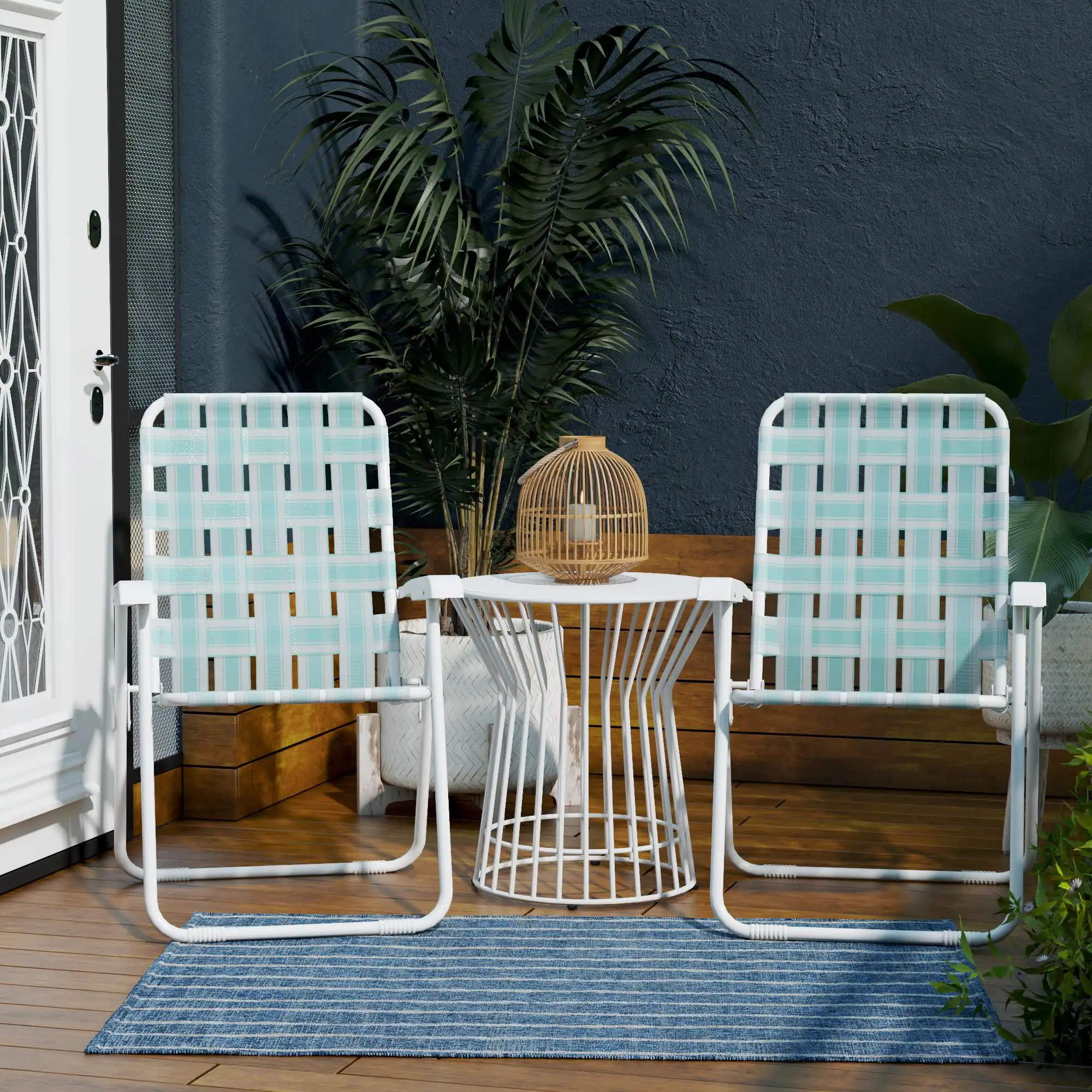

Poolside Gossip, Priscilla Folding Chairs, 2-Pack, Aqua Haze
