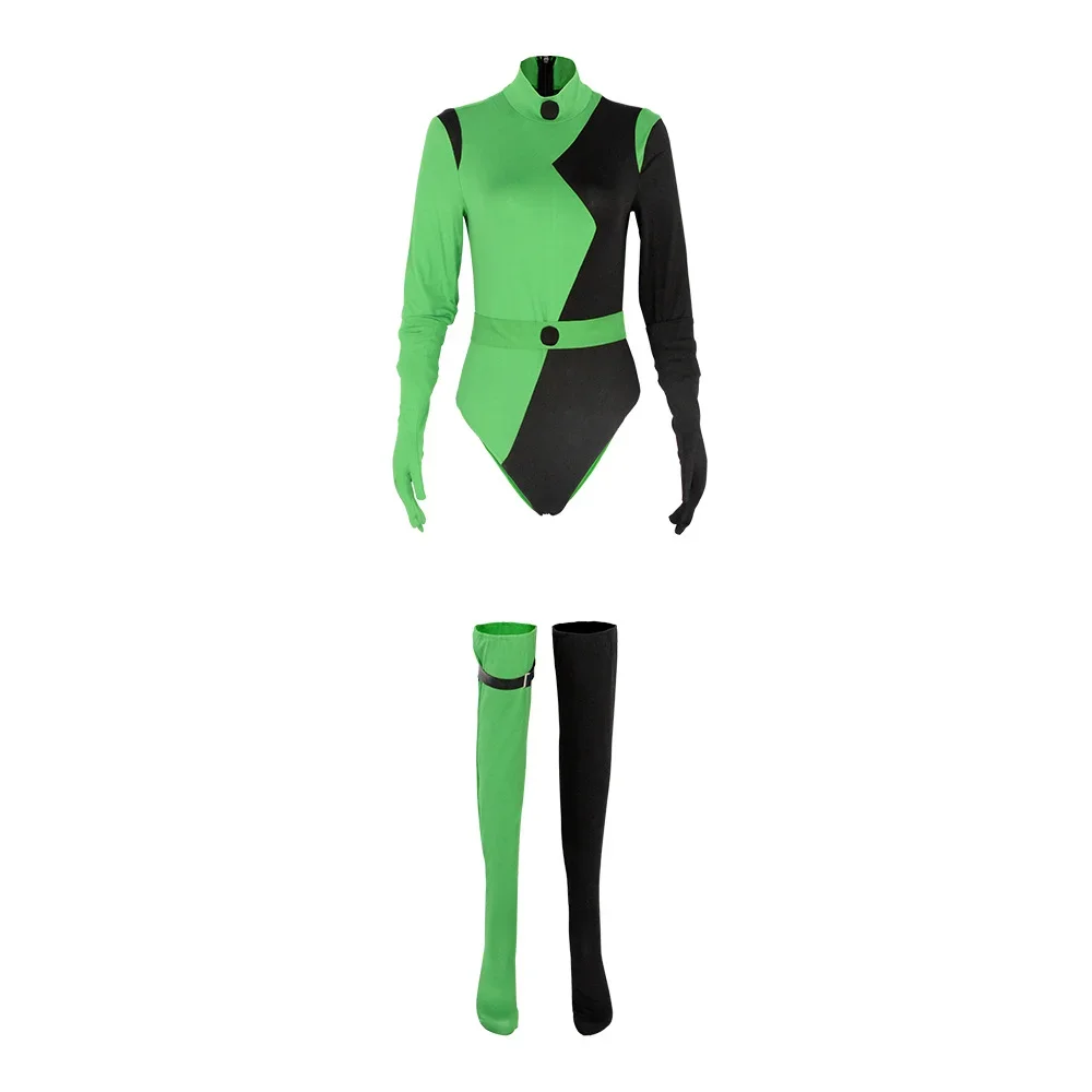 Фото Новый костюм для косплея Shego из аниме 2026 года: сексуальное женское белье, топ и брюки, наряд для Хэллоуина, карнавала, вечеринки, ролевых игр №2