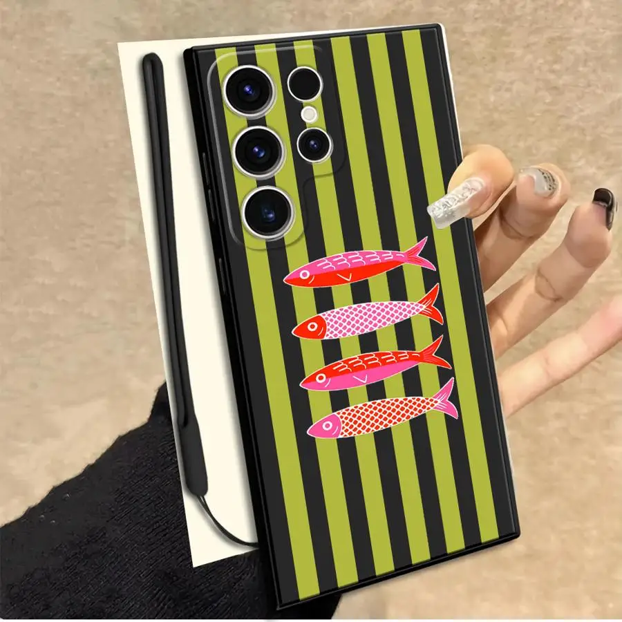 Фото Чехол для Samsung Galaxy S26 Ultra S25 Plus S23 S20 FE S21 Note 20 10 S22 S24 с забавным модным принтом «Рыба» №1