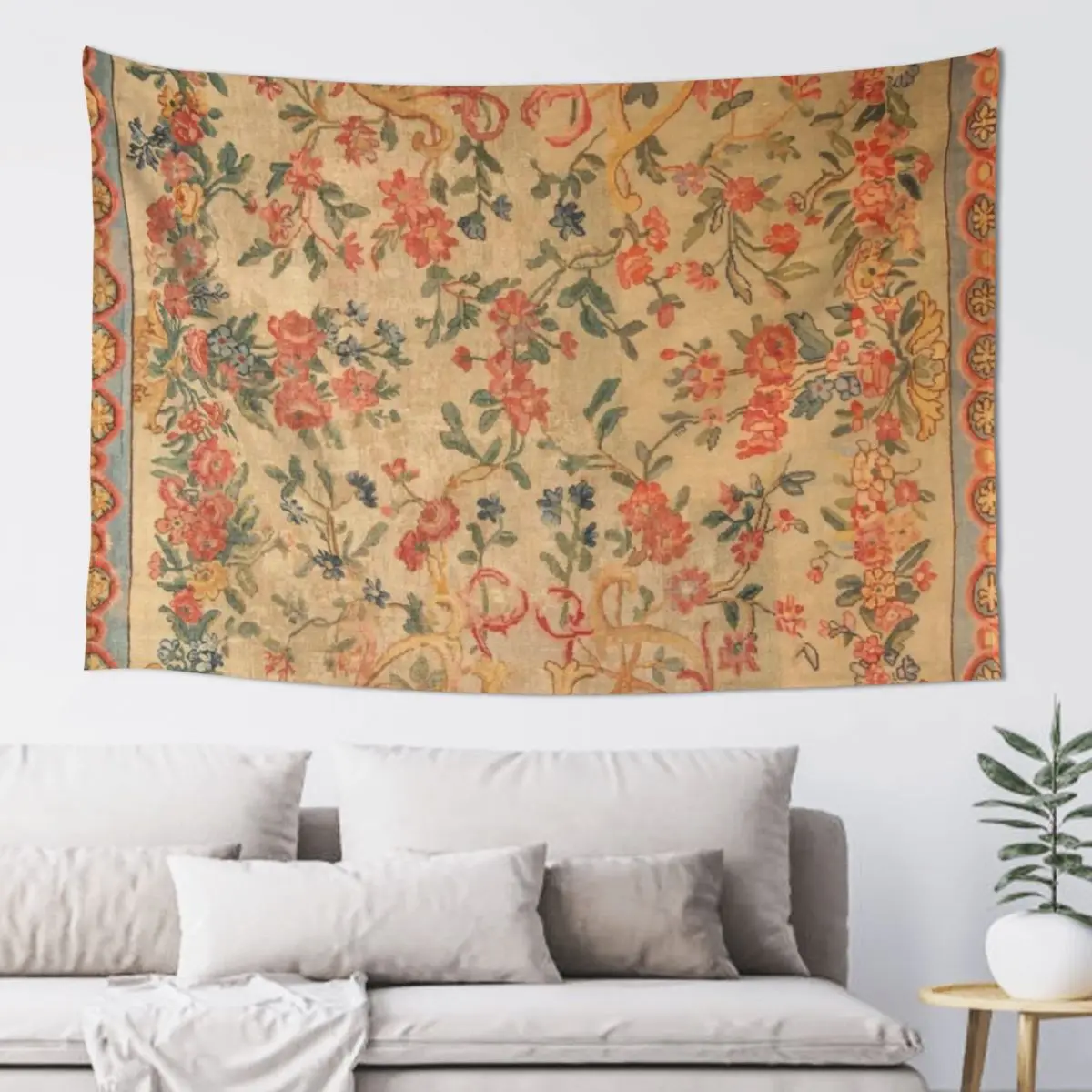 Антикварный французский ковер Savonnerie с принтом гобелен декор комнаты для девочек