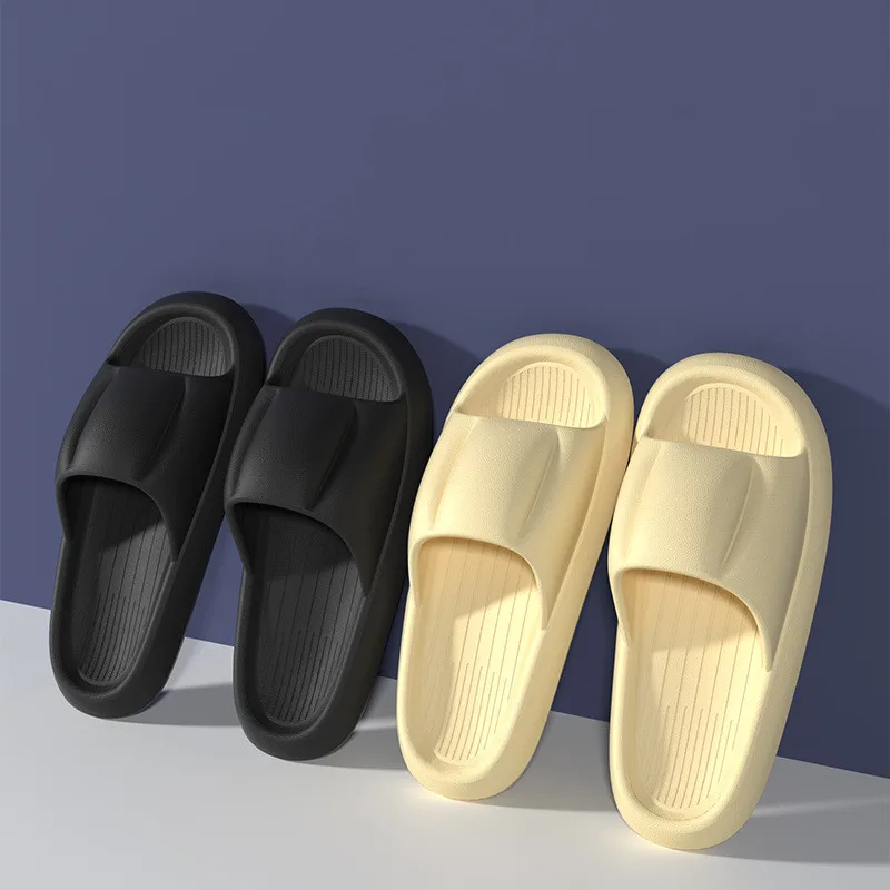 2023 New EVA Women's Slippers Couple Home Outdoor Slippers Summer Beach Bedroom Shoes Men's Flip Flops Thick Bottom Sandals