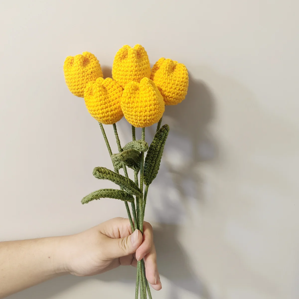 1 шт. тюльпан вязаный крючком цветок искусственный ручной вязки для невесты Декор