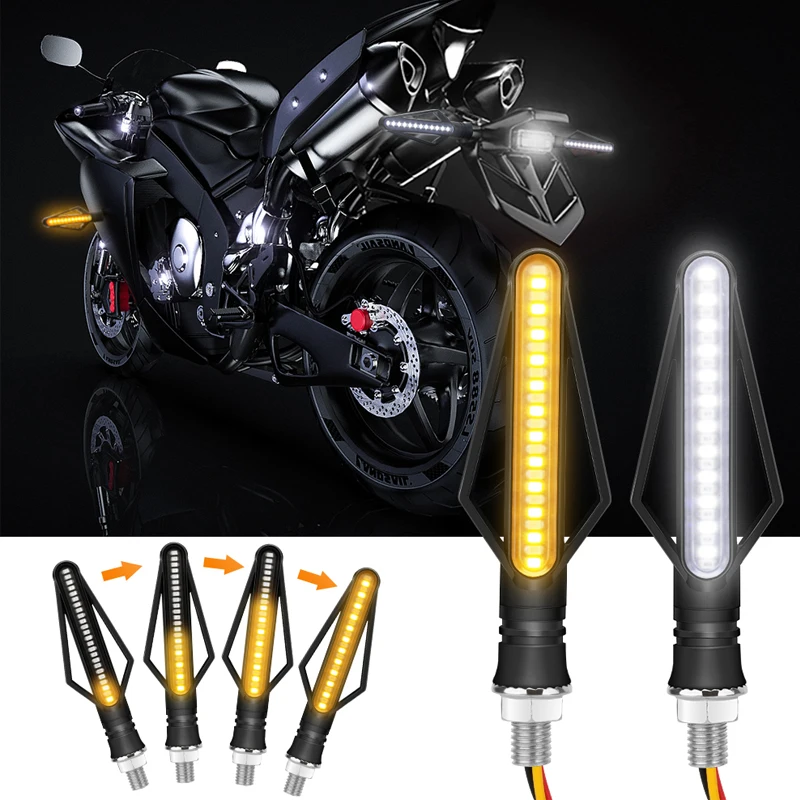 

Motorcycle 24LED two-color running water turn signal lamp day brake light hollow turn signal lamp