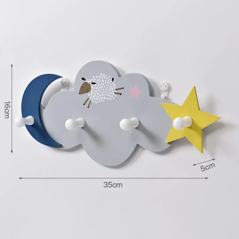 

Nordic Creative Hook Children's Room Door Decorative Coat Hanger 4 Hooks Wall Mounted Rack Clothes Coat Hat Towel Hanger