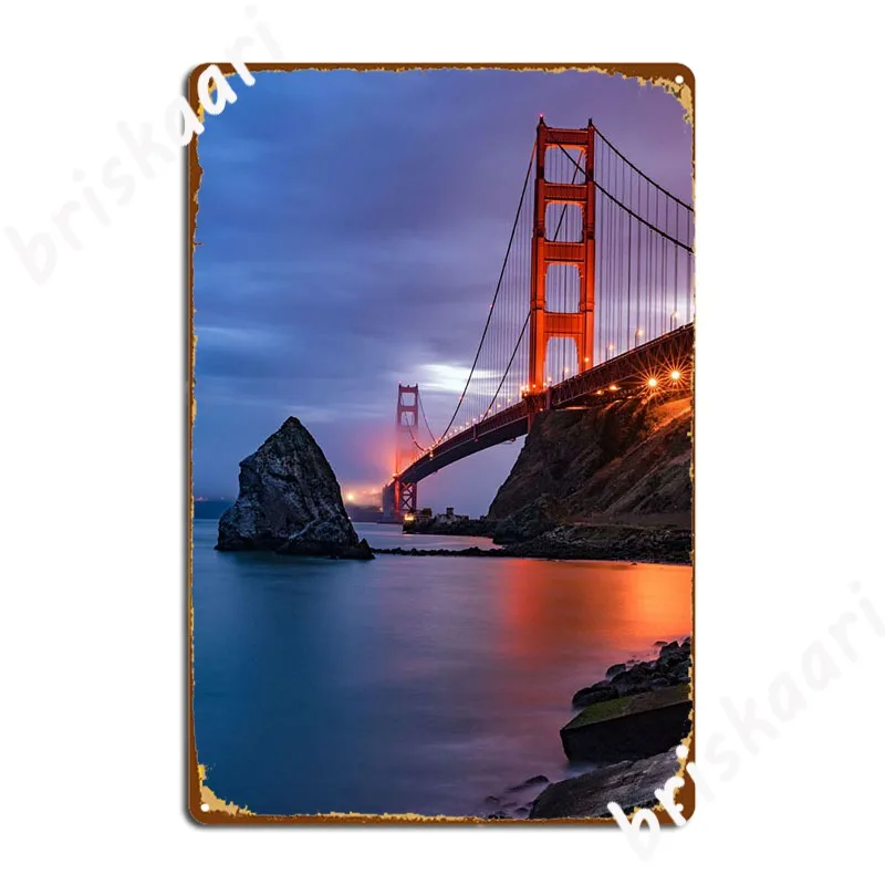 

Металлический плакат с мостом золотых ворот, Настенный декор для кинотеатра, гостиной, бара, пещеры, персонализированный оловянный плакат