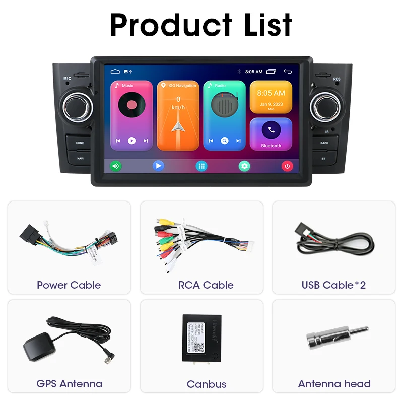 2Din Android 11 Car Radio For Fiat Grande Punto Linea 2007 - 2012 multimedia Player GPS Carplay Auto Audio Navigation DVD Screen images - 6