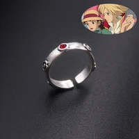 anime howls moving castle ring hayao miyazaki sophie howl cosplay costumes metal ring unisex women jewelry accessories prop