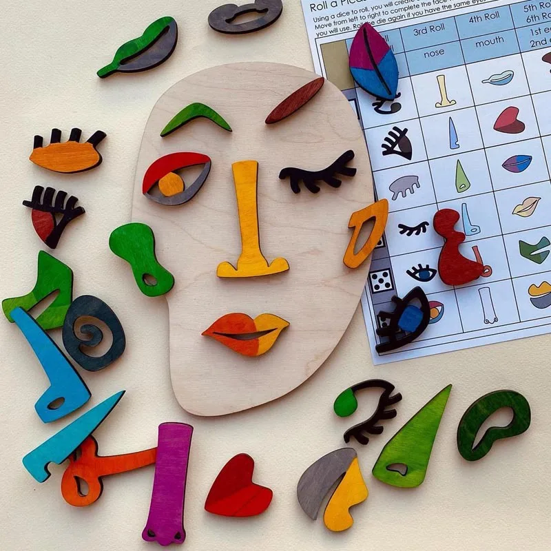 

Wooden Montessori Puzzles Children's Educational Toys Face Puzzle Recognition Facial Sense Matching Set Enlightenment Toys