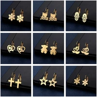 new fashion womens earrings jewelry stainless steel gold star shaped geometric earrings suitable for men and women
