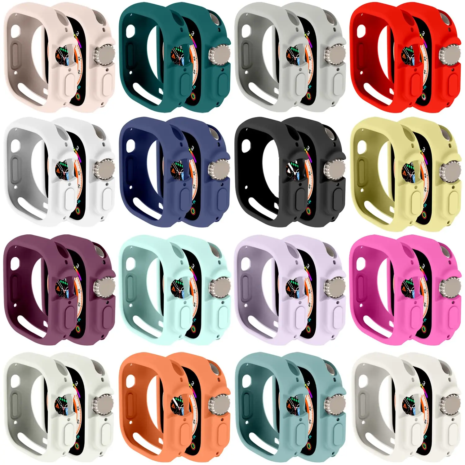 Soft Silicone Case For Apple Watch 8 Ultra 49MM Protection Shell Cover  For Apple Watch 8 Case 49mm Series 8 Bumper Accessories