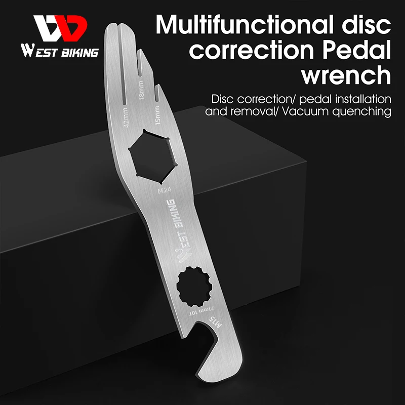 

MTB Bicycle Disc Brake Rotor Alignment Truing Tools Mountain Bike Disc Flattening Correction Pedals Wrench Stainless Steel Tool