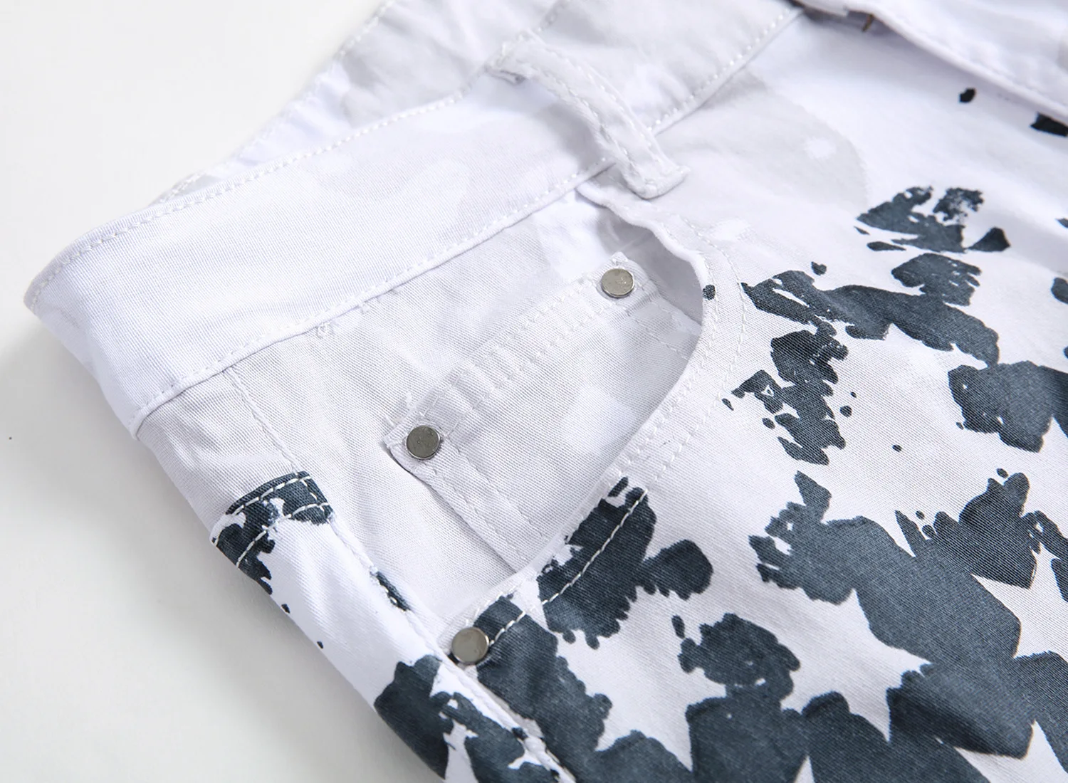 Mens Streetwear Jeans With Print Straight Casual Slim Denim Pants Oversize Hip HOP Elastic Denim Trousers For Men Fashion 2022