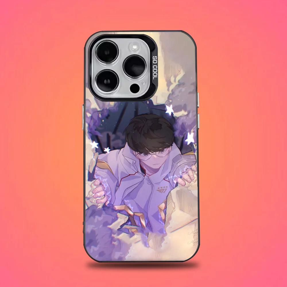 Чехол для телефона Faker T1 L-Lols для iPhone 16,15,14,13,12,11, Pro, Max, Plus, Mini, XS, SE, черный матовый жесткий бампер с защитой от падения (art.: 3920ced07bf86) - 3920ced07bf86