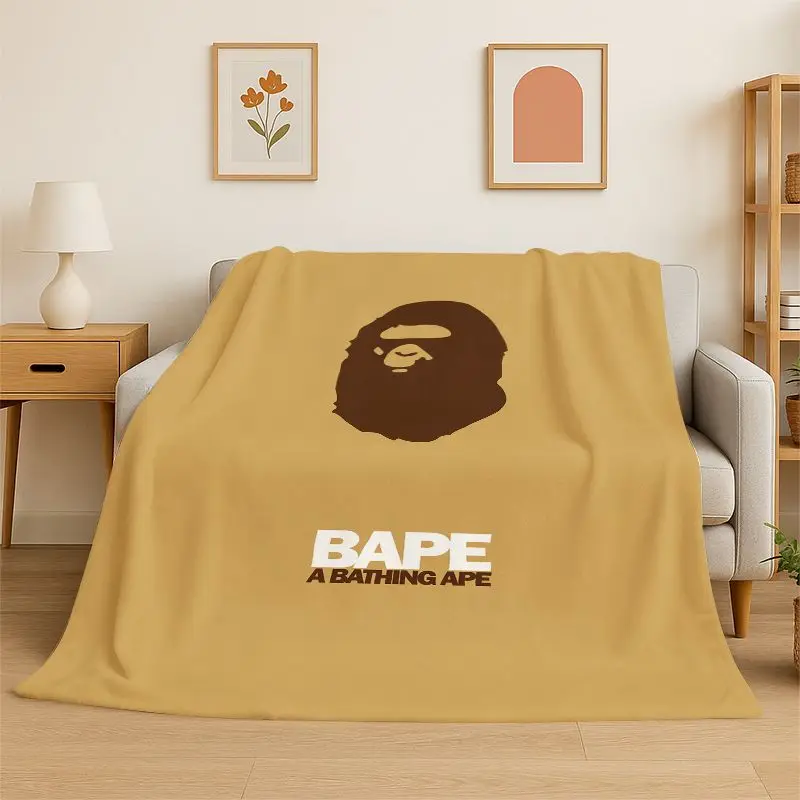 Фото 3D-плед B-Bape с камуфляжным принтом, мягкий плюшевый плед из фланели для гостиной, спальни, кровати, дивана, пикника, офиса, подарок №2