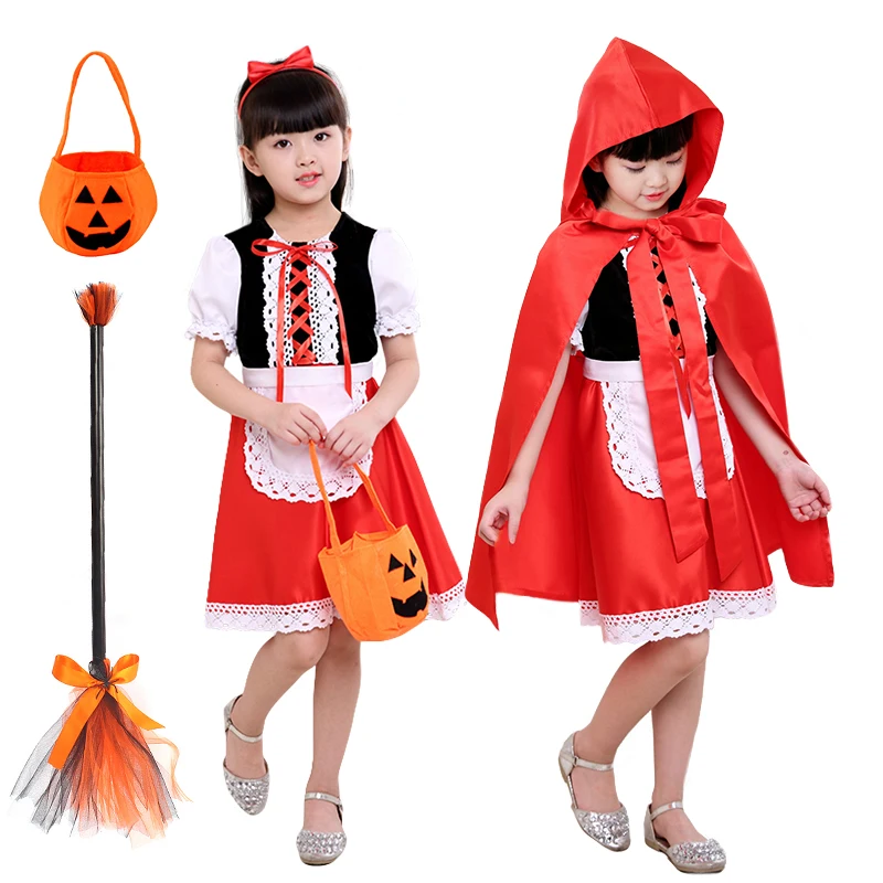 

2 шт., детское красное платье с капюшоном, на возраст 1-14 лет