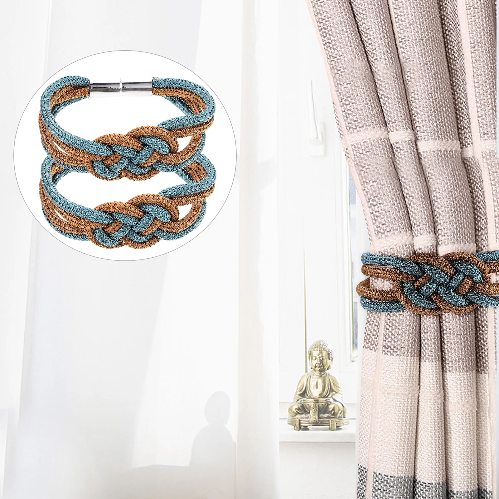 

2pcs Household Curtain Tie Delicate Weaving Curtain Strap Door Curtain Ornament