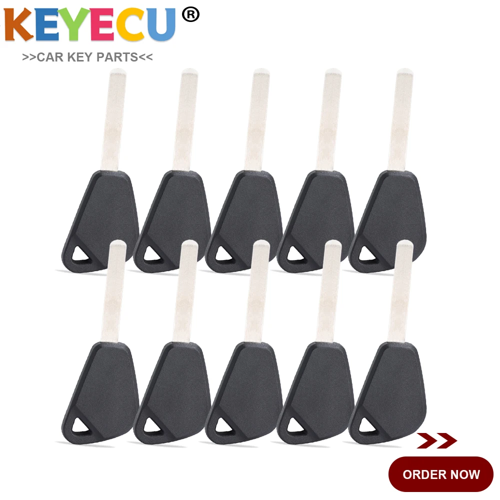 KEYECU 10 шт. необработанный транспондер чехол для автомобильного ключа зажигания