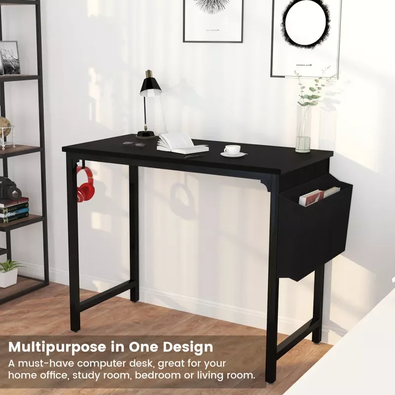 

2023 40-Inch Computer Desk Table Small Study Table Writing Desks with Storage Bag for Small Spaces PC Laptop Table Home Office G