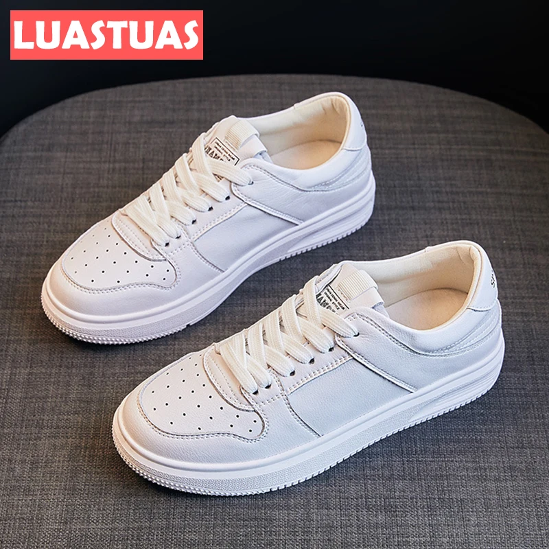 

LuasTuas New Arrivals Sneakers For Women Real Leather Fashion Casual Spring Ladies Shoes Vacation Ins Fo9Otwear Size 35-40