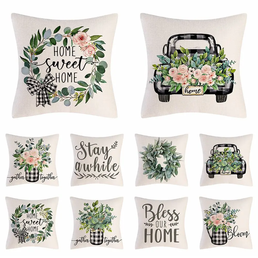 

Couch Linen for Couch/Bed/Car Farmhouse Cushion Covers Pillow Covers Throw Pillow Covers for Sofa Buffalo Plaid