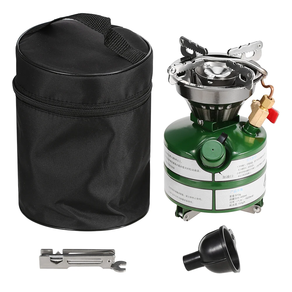 One-piece Portable Outdoor Gasoline Stove Camping Hiking Burner with Carrying bag Maintenance Tools Outdoor Camping Accessories