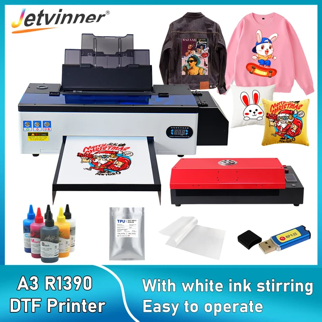 Принтер A3 DTF для печати на футболках, Термотрансферная печать, прямая трансферная пленка DTF для принтера EPSON 1390 DTF 1