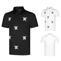 new black and white golf mens short sleeved casual sports quick drying breathable loose summer short sleeved t shirt top