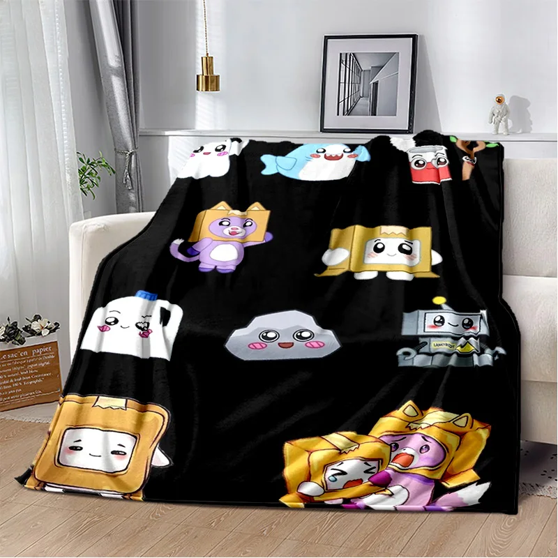 Милое мягкое плюшевое одеяло Lankybox Happy Foxy Boxy and Rocky фланелевое для гостиной спальни