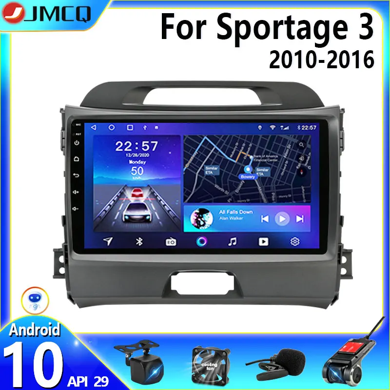 Автомобильная магнитола JMCQ Android 10,0 для KIA Sportage 3 2010 2011-2016 мультимедийный видеоплеер 2din навигация GPS автомобильное стерео головное устройство - изображение