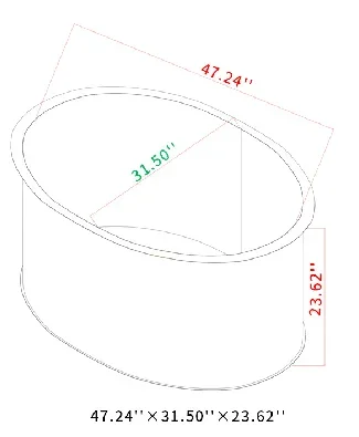 Ванна для ванной комнаты Охладитель Кедрового Любителя SAA Овальная ледяная ванна