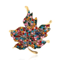 tulx vintage rhinestone maple leaf brooches women plants weddings office brooch pins sweater coat clothing accessories jewelry