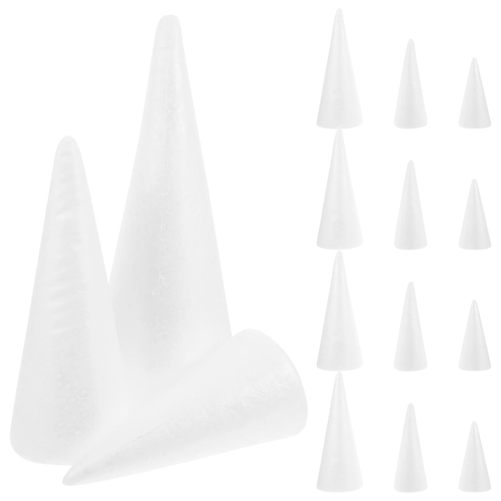 

15 Pcs Foam Cone Shape DIY Kids Toys Xmas Tree Cones Handmade Materials White Foams Children