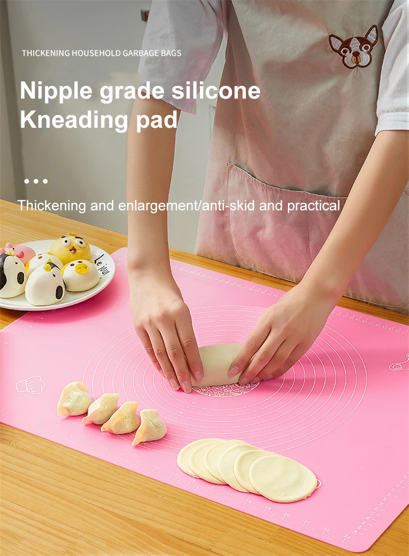 

Kitchen Kneading Dough Silicone Mat Cooking Cake Pastry High Quality Baking Mat Non-stick Rolling Kneading Dough Mat Wholesale