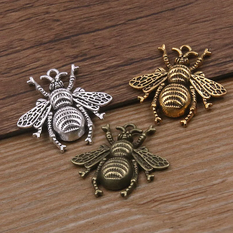 Винтажные Подвески в виде пчелы из цинкового сплава, 20 шт., 25 х25 мм