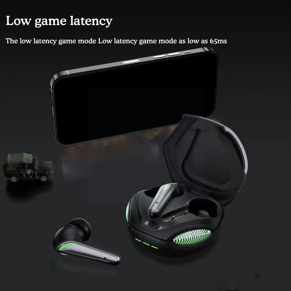 BT5.1 Game Wireless Headphone Low Latency HiFi Stereo Heavy Bass RGB Cool Light Earphones Control For All Smartphones K1H2 images - 6