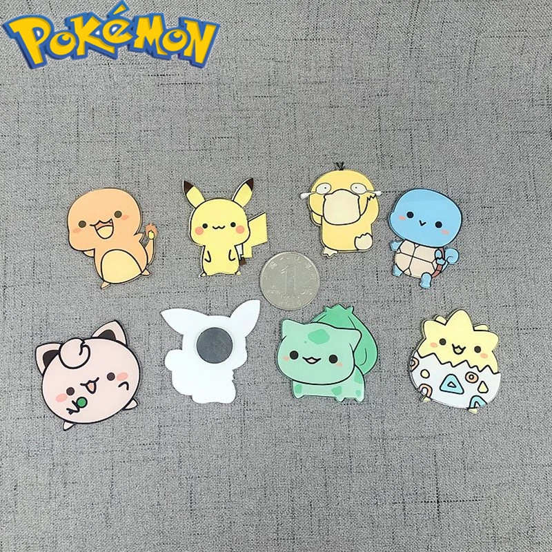 

Pokemon refrigerator magnet jewelry Japanese anime around children's toys birthday holiday party gift Pikachu Charmander Psyduck