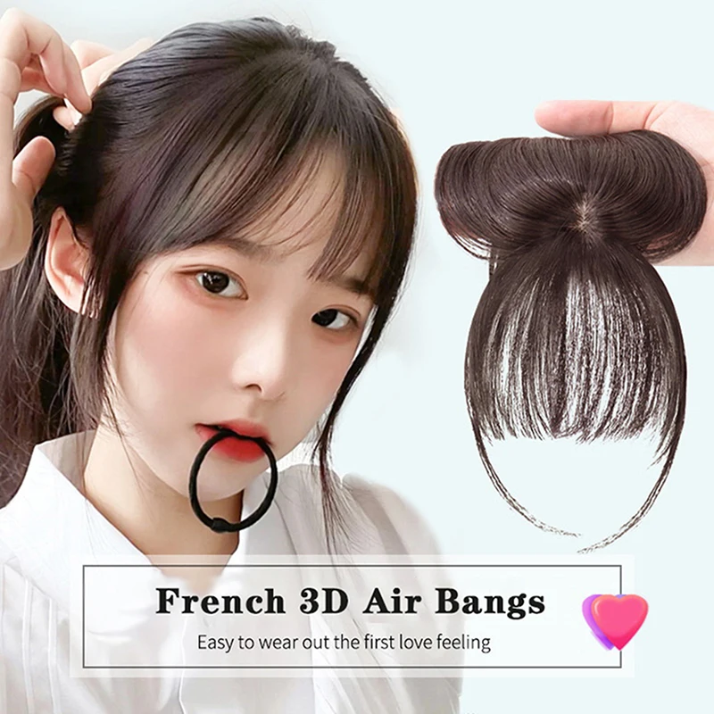 

False Bangs Synthetic Short Extension Fake Fringe Natural Clips In HighTemperature Fiber Invisible Wigs Hairpiece Accessories