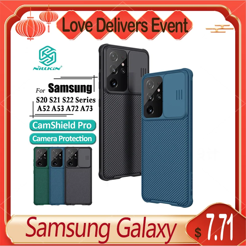 Чехол NILLKIN CamShield Pro для Samsung Galaxy S22 S21 S20 Plus Ultra FE 2020 2021 Note 20 A51 A52 A53 A71 A72 A73 чехол - купить