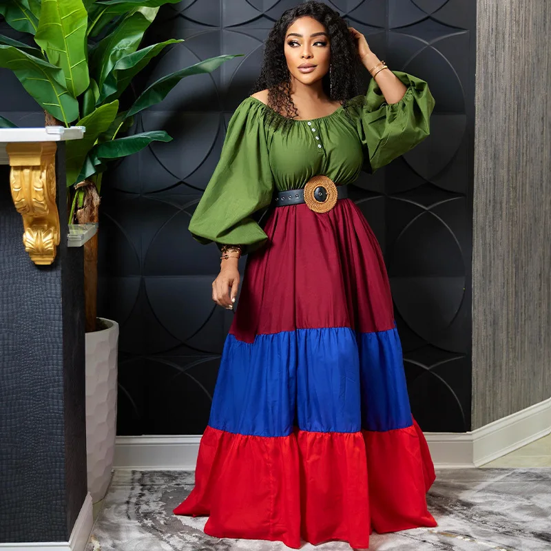 

African Maxi Dresses For Women 2022 Summer Off Shoulder Plus Size Evening Party Long Dress Elegant Lady Clothes Boho Boubou Robe