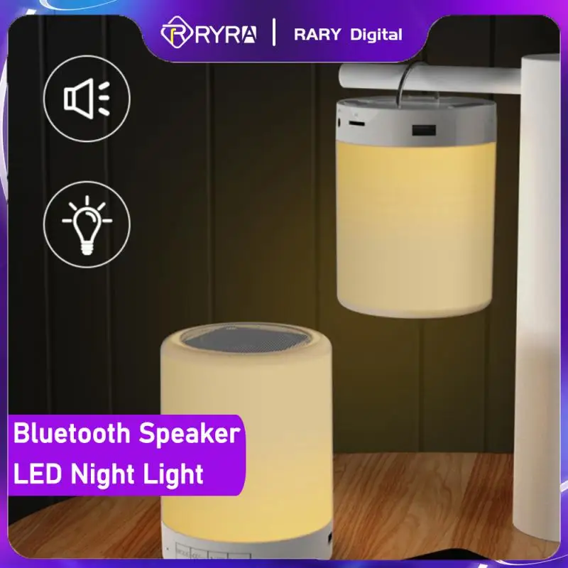 

RYRA 7 Color LED Night Light With Bluetooth Speaker Portable Wireless TF Card Bluetooth Speaker Touch Control Bedside Table Lamp