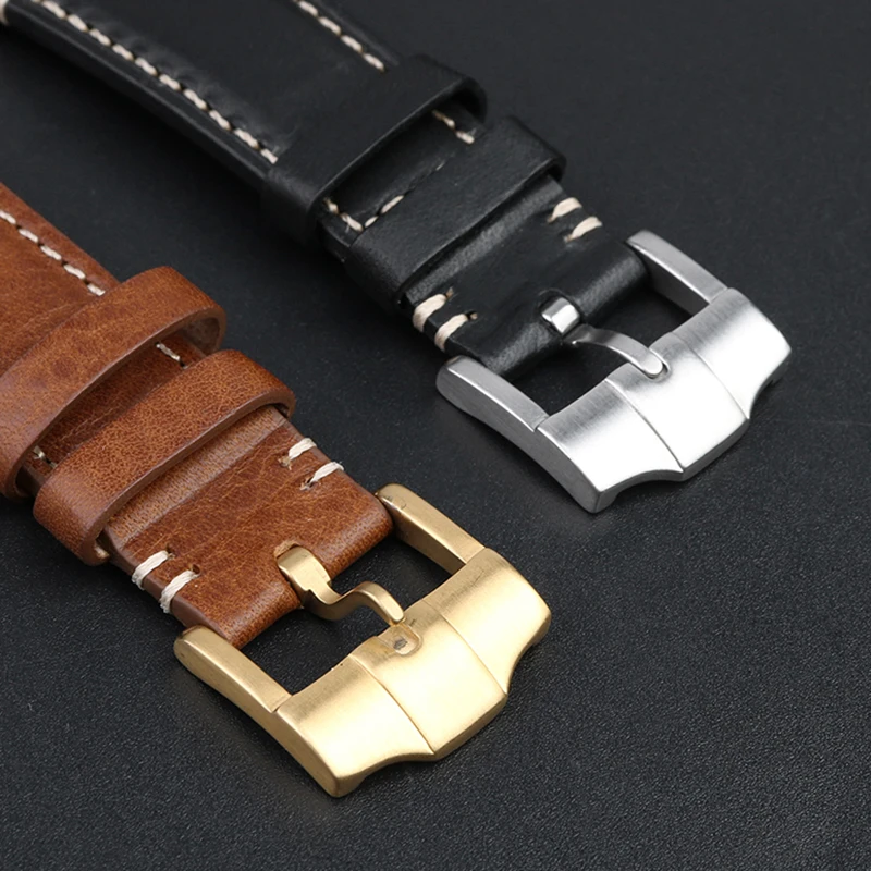 Tudor 22mm Ltalian Leather Watch Strap  For Tudor Top Quality Vintage Retro Ltaly Genuine Leather WatchbandButterfly buckle Belt