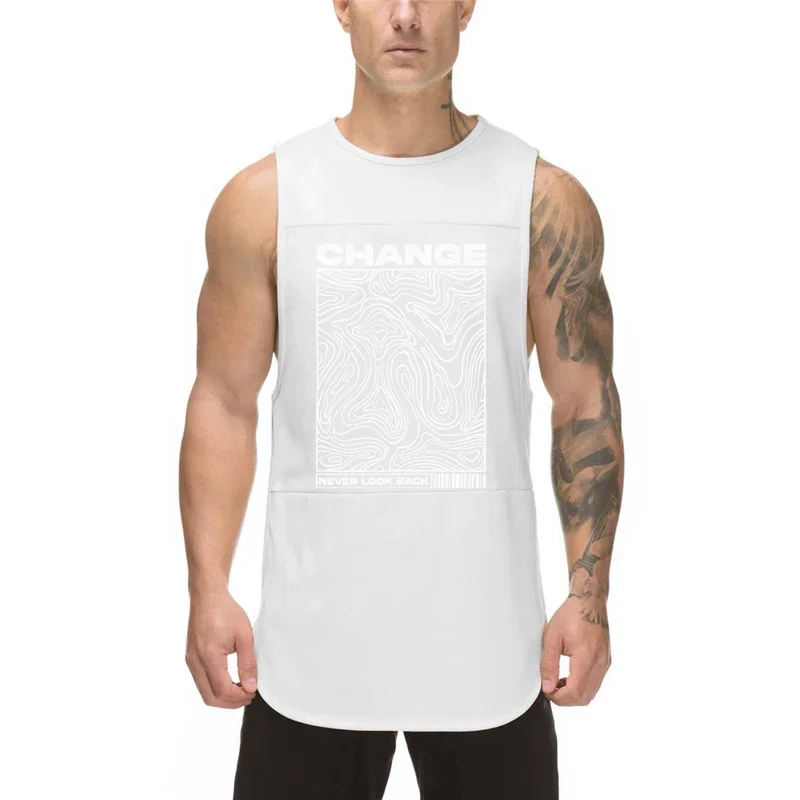 Майка мужская быстросохнущая для фитнеса Модный облегающий топ тренировок и