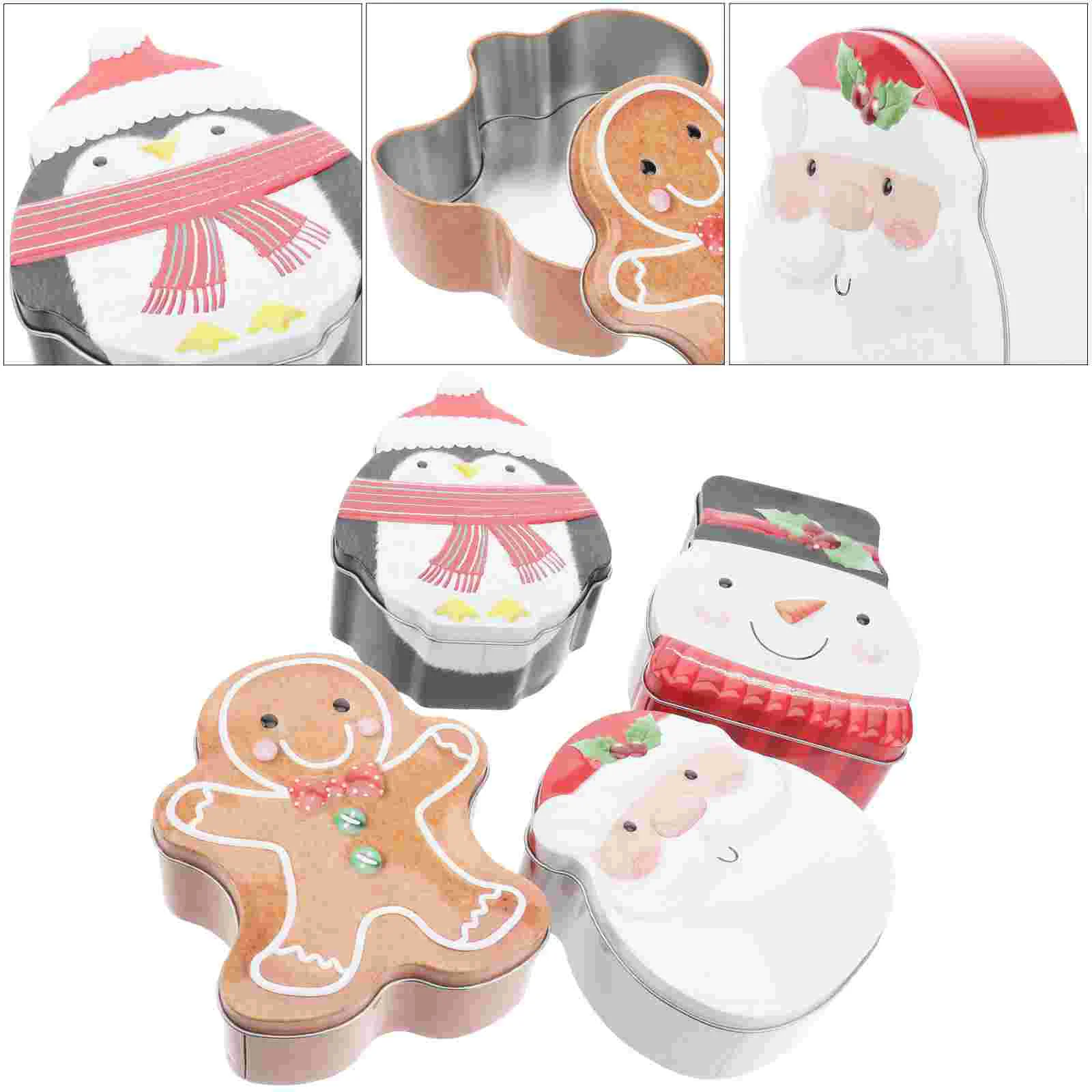 

Christmas Cookie Box Gift Tin Candy Containers Container Emptyboxes Storage Tins Present Tinplate Package Decorative Giving