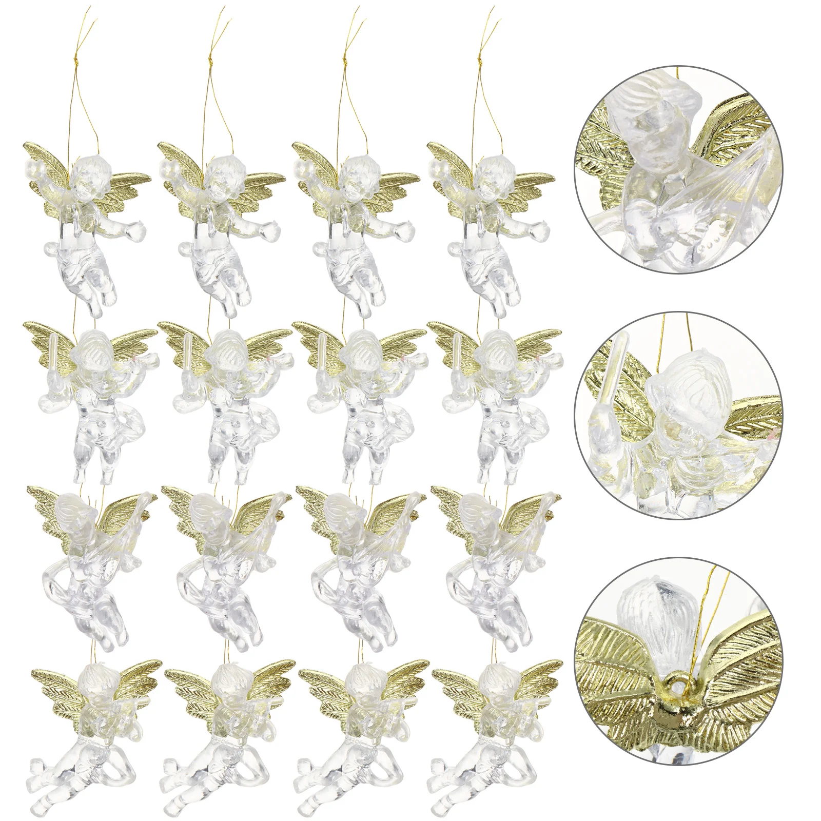 

Christmas Ornaments Tree Hanging Angels Ornament Pendant Angel Decorations Mini Decoration Transparent Clear Figurines Crystal