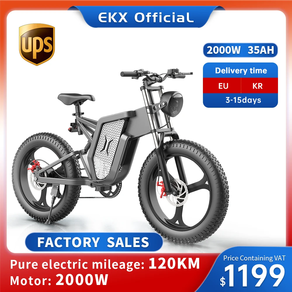

EKX X20 Electric Bicycle 35AH 2000W 48V Adult Mountain Ebike 20 Inch Mountain Moped Men's Road Hydraulic Oil Brake Electric Bike