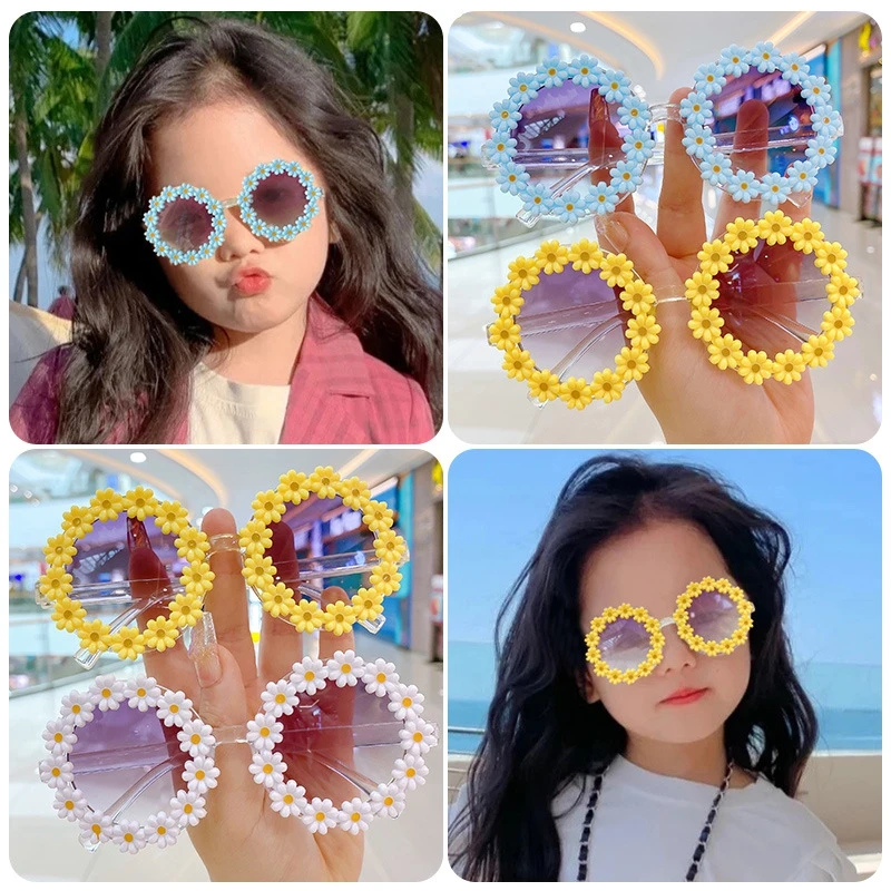 

Fashion Kids Sunglasses Oval Flower Children Sunglasses Girls Shades Glasses Outdoor Sun Protection Eyewear for Taking Pictures